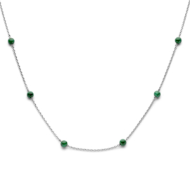 Zilveren collier met malachiet