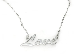 Zilveren ketting Love