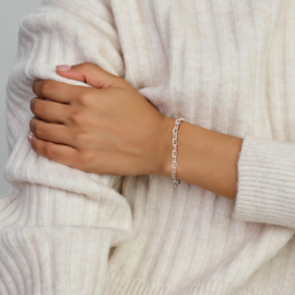 Gerhodineerd 925 zilveren marine armband
