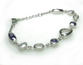 zilveren armband met amethyst en cubic zirconia