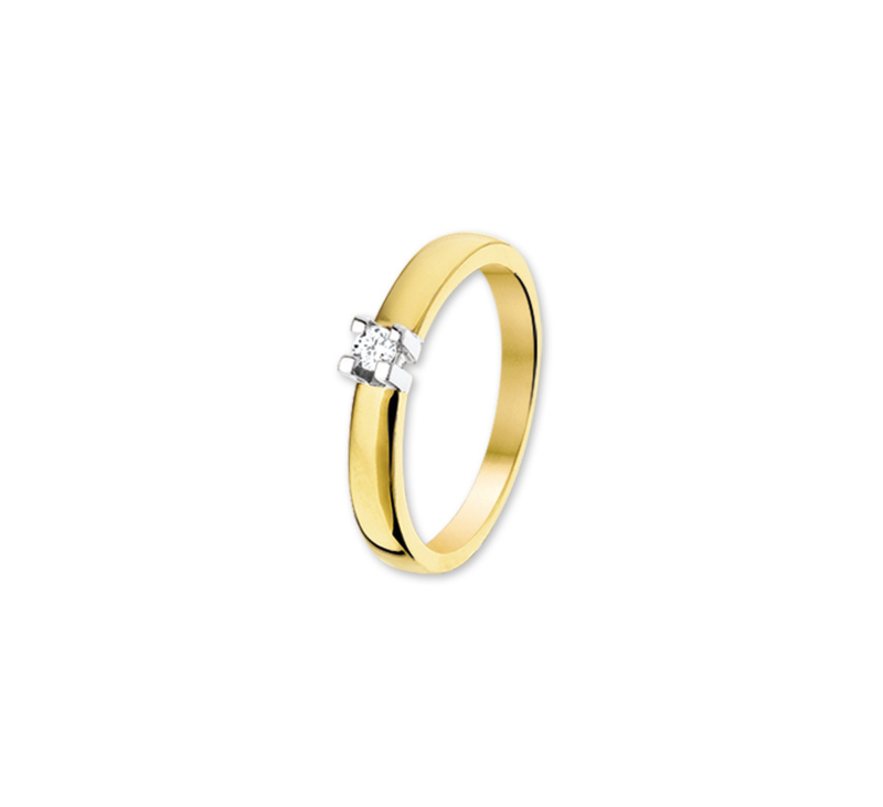 Geven zuiverheid Overleg ring briljant 0.10 crt solitair | gouden ringen | Goudsite