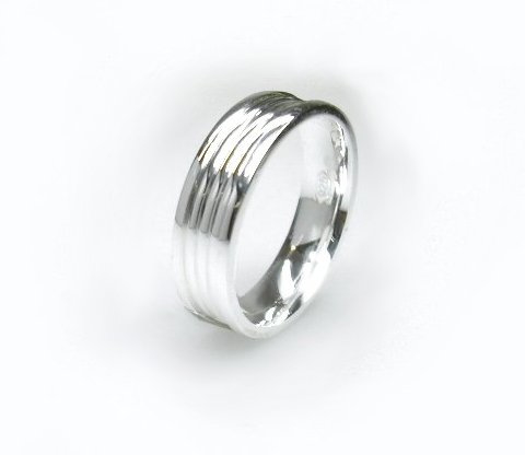 zilveren ring 6mm. streep