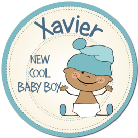 Geboortebord Xavier  -  baby luier muts