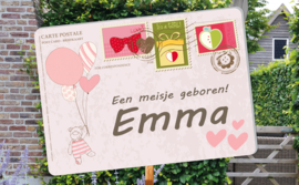Geboortebord Emma  -  ansichtkaart postkaart postzegels