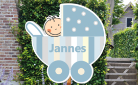 Geboortebord Jannes  -  wieg kinderwagen