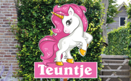 Geboortebord Teuntje - unicorn