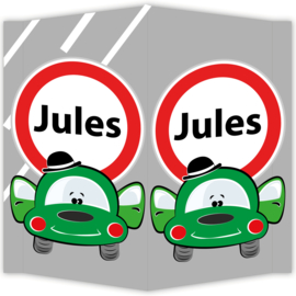 Raambord Jules - geboortebord raam auto verkeersbord