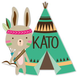 Geboortebord Kato - indiaantje met tipi tent