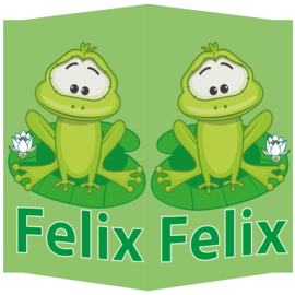 Raambord Felix - geboortebord raam kikker groen