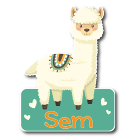 Geboortebord Sem - alpaca lama