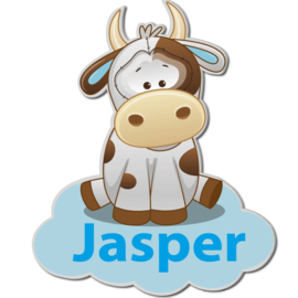 Geboortebord Jasper  -  koetje wolk
