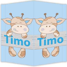Raambord Timo - geboortebord raam giraffe steigerhout plank