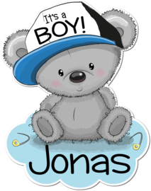 Geboortebord Jonas  -  beertje pet