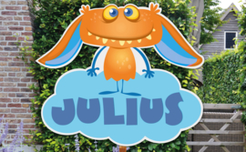Geboortebord Julius  -  monstertje wolk