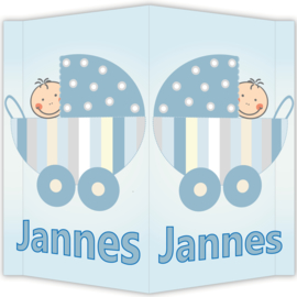 Raambord Jannes - geboortebord raam kinderwagen wandelwagen wieg