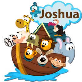 Geboortebord Joshua  -  dieren ark van Noach