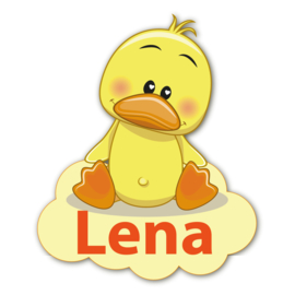 Geboortebord Lena  -  eendje op wolk