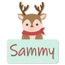 Geboortebord Sammy - rendier winter shawl sneeuw kerst