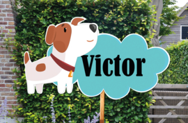 Geboortebord Victor - hondje jack russel