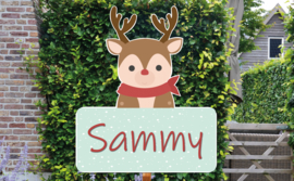 Geboortebord Sammy - rendier winter shawl sneeuw kerst