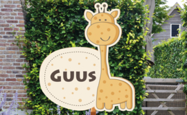 Geboortebord Guus  -  giraffe