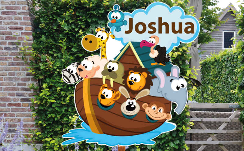Geboortebord Joshua  -  dieren ark van Noach