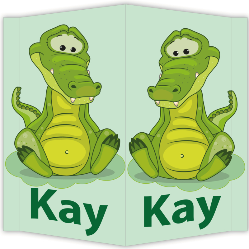 Raambord Kay - geboortebord raam krokodil groen