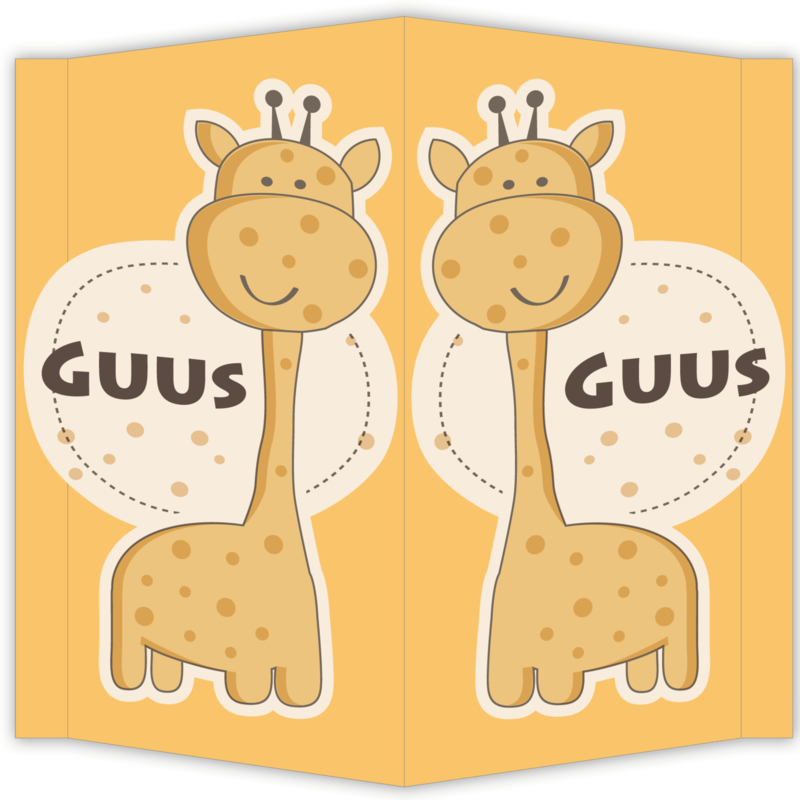 Raambord Guus - geboortebord raam giraffe