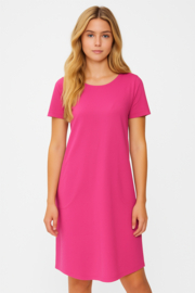 Only-M travelstof jurk basic Sporty Chic  SC.Abito.045 Fuxia
