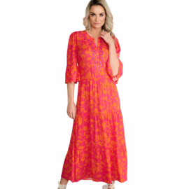K-design A500 P928 boho maxi jurk met print en lovertjes
