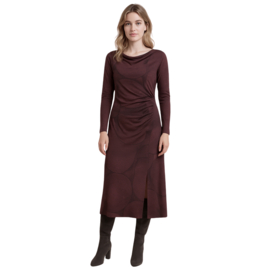 Mi Piace MP202652CIPT | travelstof jurk met circle print - Burgundy