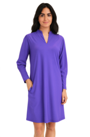 Only-M travelstof jurk met plooien nr. 070 Violetta