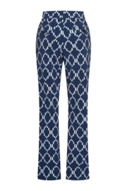 Mi Piace MP202581ITPT Travelstof broek straight – Heavy Ikat Print