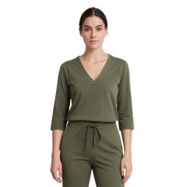 Mi Piace MP202666 | travelstof top met bies - Deep Depth