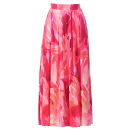 K-design A200 P976 wijde travelstof maxi rok met print