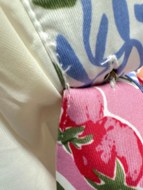 K-design C302 P096 | Travelstof maxi jurk met print en riem | KLEIN DEFECT