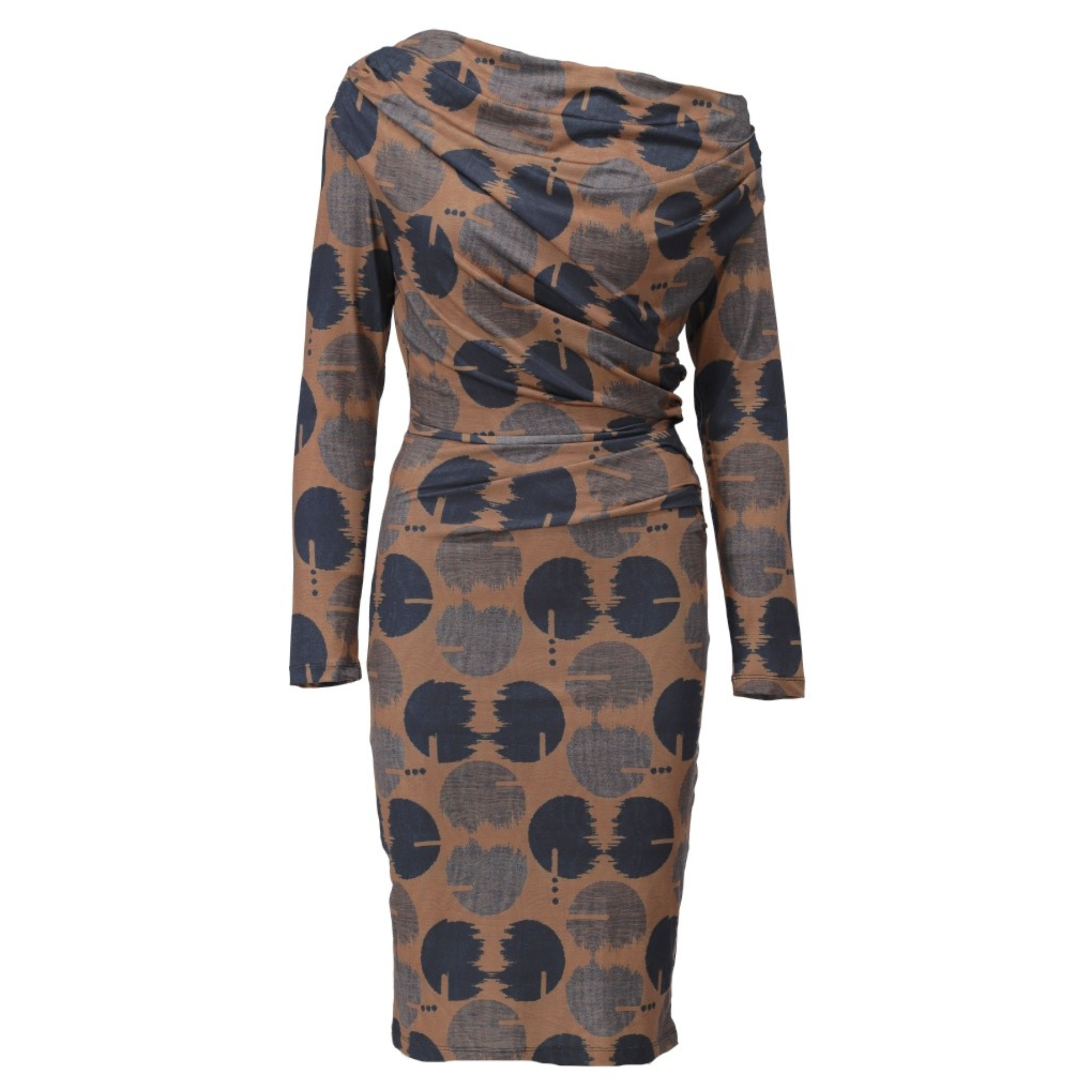 K-design B315 P047 Asymmetrische travelstof jurk met print