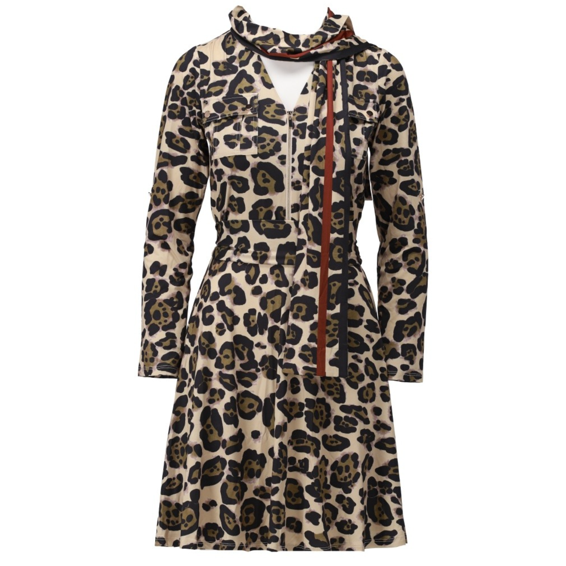 *PRE-ORDER* K-design B111 P016 Travelstof jurk met sjaaltje | FW2025-2026
