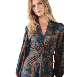 *VERWACHT* K-design B314 P057  Travelstof maxi jurk met twist front | FW2025-2026