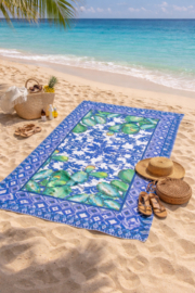 Antica Sartoria EW006 Boho dun blauw strand- en badlaken