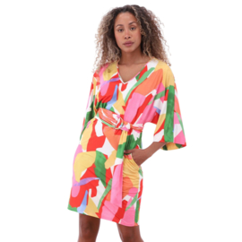 K-design A115-P926 travelstof jurk met riem