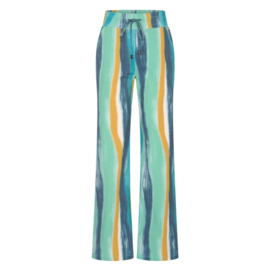 Mi Piace rechte travelstof broek Swirly - Mint Leaf