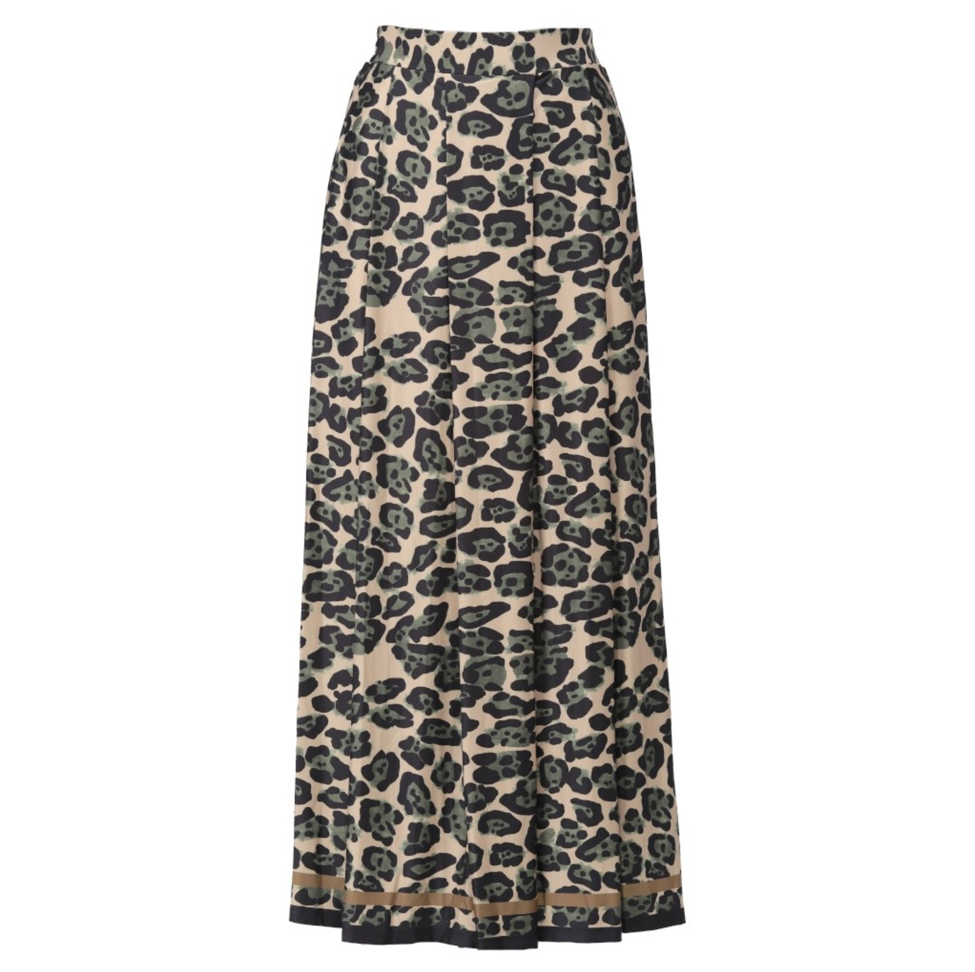 K-design B113 P014 Travelstof maxi rok met luipaard print | FW2025-2026