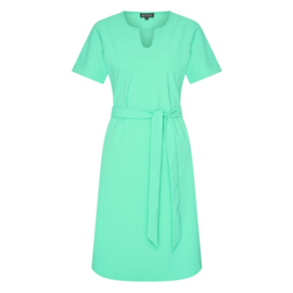 Mi Piace travelstof jurk met korte mouwen en band - Mint
