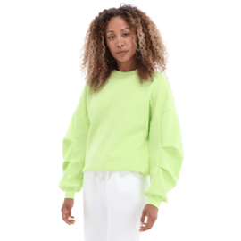K-design A702 lime groene sweatstof sweater met geplooide mouwen