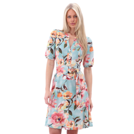 K-design A202-P988 travelstof jurk met riem