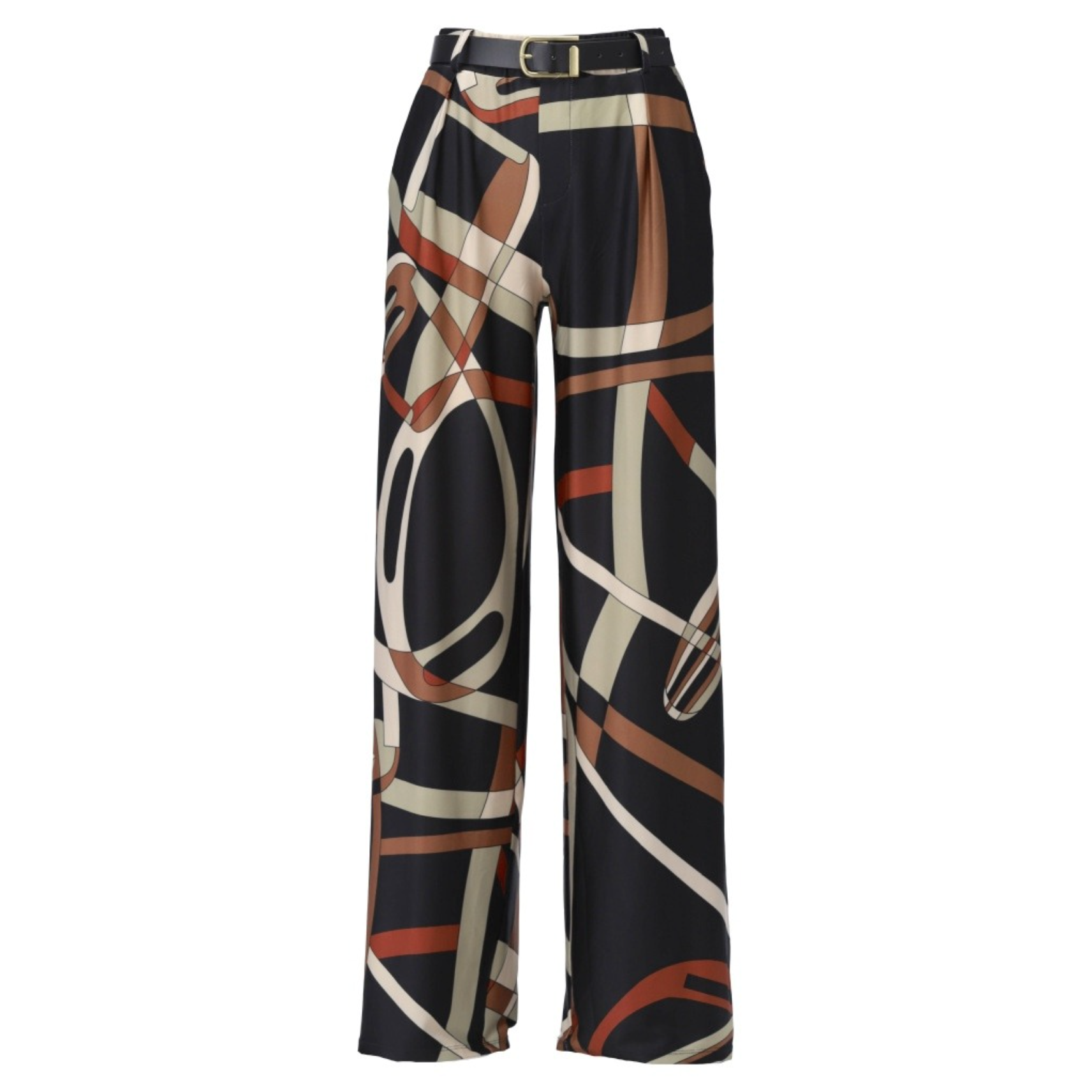 *PRE-ORDER* K-design B337 P048 Travelstof broek met print en riem | FW2025-2026