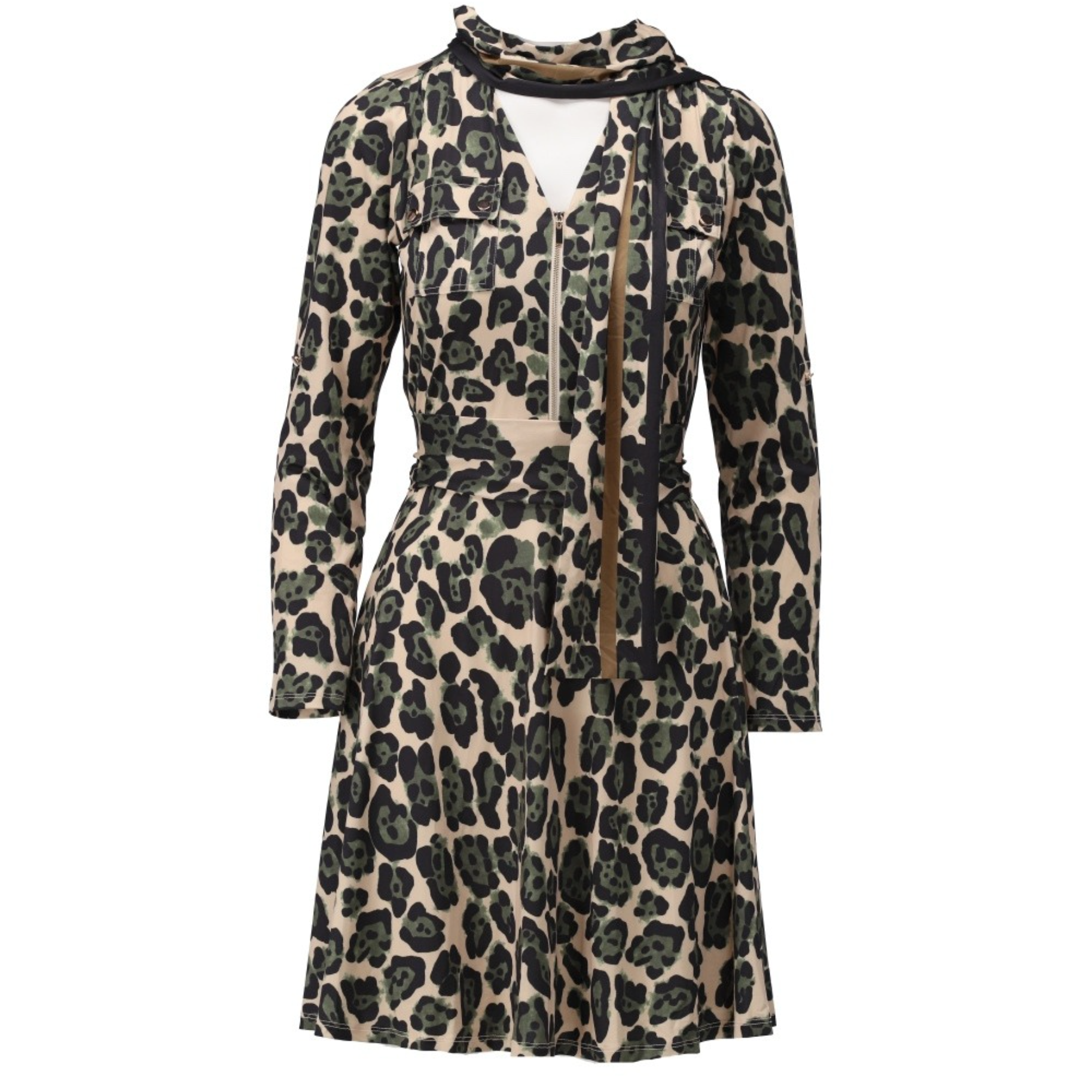 *PRE-ORDER* K-design B111 P014 Travelstof jurk met sjaaltje | FW2025-2026