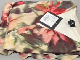 K-design A342 P956 travelstof midi jurk met print en volants