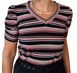 Lady Day Toya top  Stripe met korte mouw